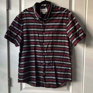 Penguin Men’s Short Sleeve Button Down Stripe Pattern Heritage Slim Fit XL